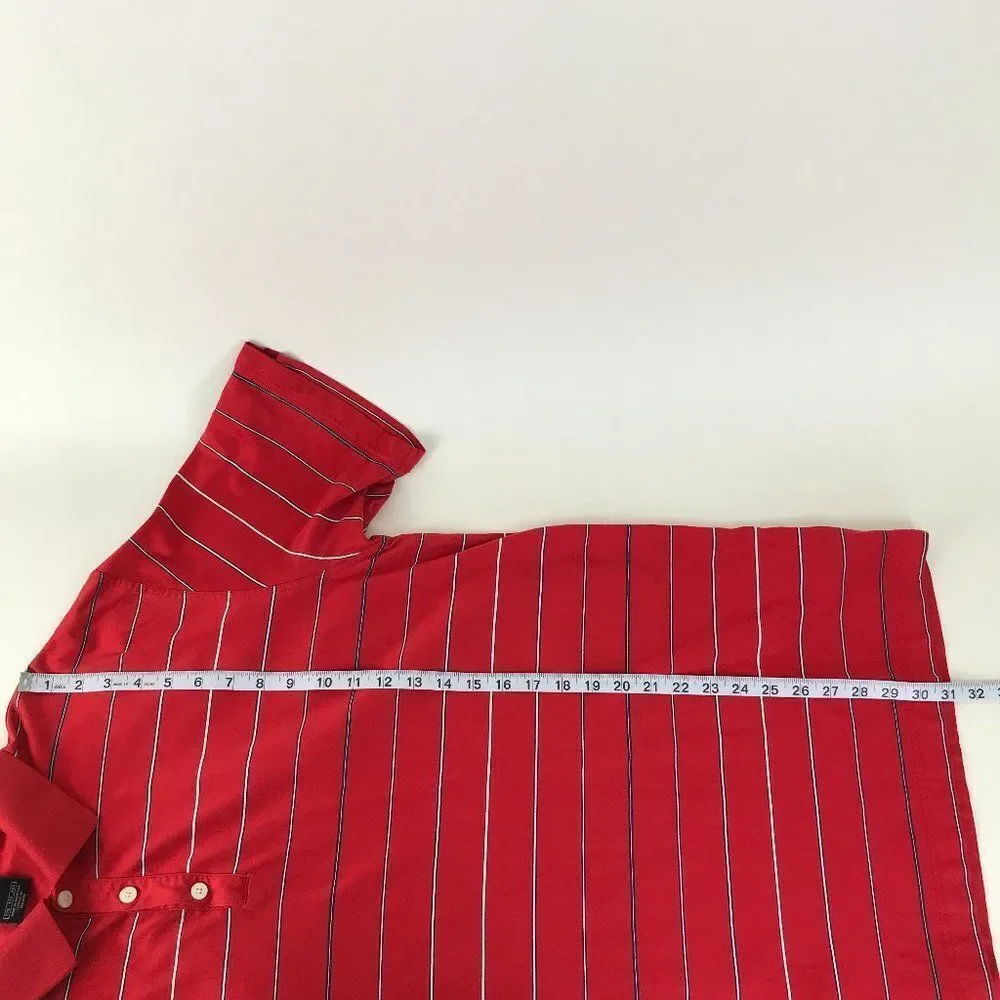 Nike Golf Polo Shirt Men's XXL Short Sleeve Red Striped 100% Cotton Casual